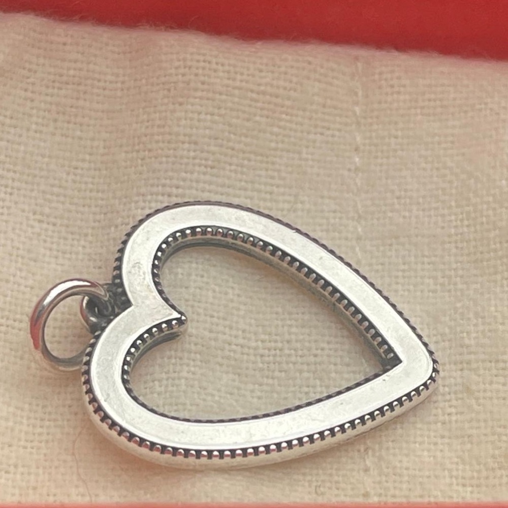 James Avery Retired large open beaded heart pendant